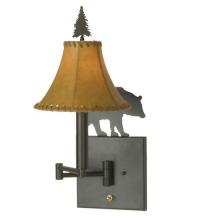 Meyda Black 81467 - 8"W Black Bear Swing Arm Wall Sconce