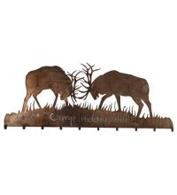 Meyda Black 81543 - 60"W Battling Bucks 10 Hooks Coat Rack