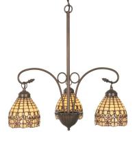 Meyda Black 81866 - 21"W Victorian Flourish 3 LT Chandelier