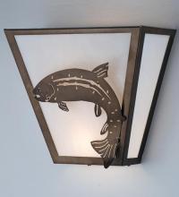 Meyda Black 81981 - 13"W Leaping Trout Wall Sconce