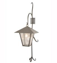 Meyda Black 82331 - 18"W Vine Lantern Shepherd's Hook Outdoor Wall Sconce