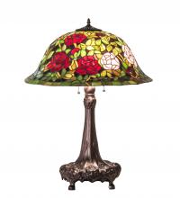 Meyda Black 82452 - 31" High Tiffany Rosebush Table Lamp