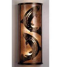 Meyda Black 82464 - 13"W Leaping Trout Wall Sconce