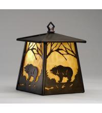 Meyda Black 82640 - 7.5"W Grizzly Bear at Dawn Hanging Wall Sconce