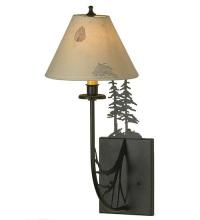 Meyda Black 82848 - 8"W Pressed Foliage Tall Pines Wall Sconce