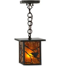 Meyda Black 83422 - 6.5"Sq Hyde Park Song Bird Mini Pendant