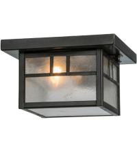 Meyda Black 87268 - 8"Sq Hyde Park Double Bar Mission Flushmount