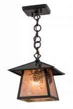 Meyda Black 92344 - 8"Sq Stillwater Winter Pine Pendant