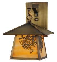 Meyda Black 92857 - 8"W Stillwater Winter Pine Hanging Wall Sconce