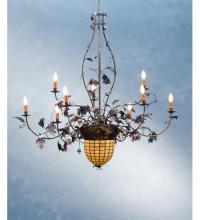 Meyda Black 95358 - 63"W Greenbriar Oak 9 Arm Chandelier