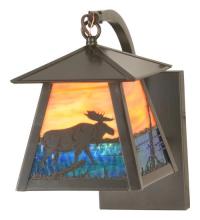 Meyda Black 98376 - 6" Wide Stillwater Moose at Lake Curved Arm Wall Sconce