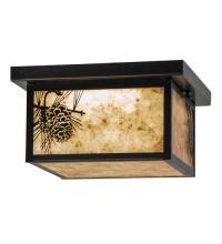 Meyda Black 99669 - 12"Sq Hyde Park Winter Pine LED Flushmount