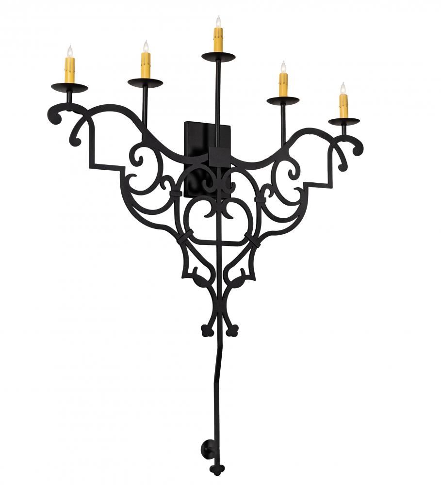 36" Wide Fleur de Lys 5 Light Wall Sconce