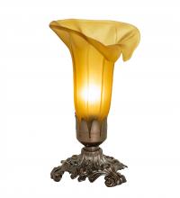 Meyda Yellow 10221 - 8" High Amber Tiffany Pond Lily Victorian Accent Lamp