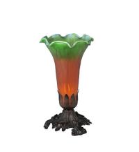 Meyda Yellow 11235 - 8"H Amber/Green Pond Lily Accent Lamp