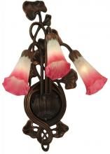 Meyda Yellow 11318 - 10.5"W Pink/White Pond Lily 3 LT Wall Sconce