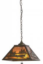 Meyda Yellow 116147 - 16" Square Canoe At Lake Pendant