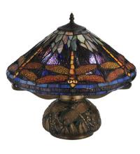 Meyda Yellow 118749 - 16" High Tiffany Hanginghead Dragonfly Cone Table Lamp