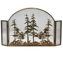 Meyda Yellow 119082 - 50" Wide X 30" High Tall Pines Arched Fireplace Screen