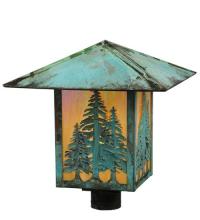 Meyda Yellow 123090 - 16" Square Seneca Tall Pines Post Mount