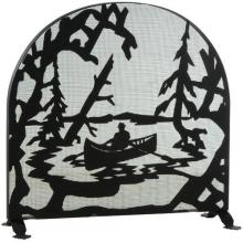 Meyda Yellow 124963 - 35" Wide X 34.5" High Canoe At Lake Arched Fireplace Screen