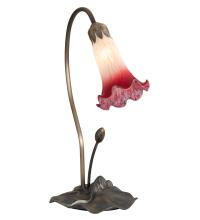 Meyda Yellow 12517 - 16" High Pink/White Tiffany Pond Lily Accent Lamp