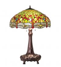 Meyda Yellow 129745 - 31" High Tiffany Hanginghead Dragonfly Table Lamp