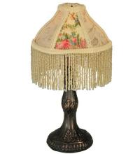 Meyda Yellow 131721 - 10"H Fabric & Fringe Roses Mini Lamp