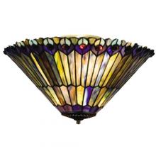 Meyda Yellow 13251 - 17"W Tiffany Jeweled Peacock Fan Light Fixture