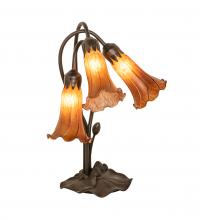 Meyda Yellow 136435 - 16" High Amber Tiffany Pond Lily 3 Light Accent Lamp