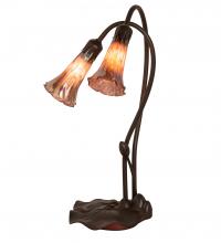 Meyda Yellow 14099 - 16" High Purple Iridescent Pond Lily 2 Light Accent Lamp