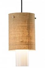 Meyda Yellow 143132 - 6.5"W Cilindro Burlap 2 Tier Mini Pendant