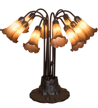 Meyda Yellow 14369 - 22"H Amber Pond Lily 10 LT Table Lamp