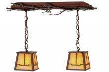 Meyda Yellow 144412 - 26" Long Pine Branch Valley View 2 Light Island Pendant