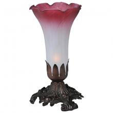 Meyda Yellow 14468 - 7" High Pink/White Pond Lily Accent Lamp