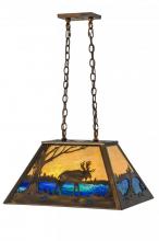 Meyda Yellow 144700 - 23" Long Moose at Lake Oblong Pendant