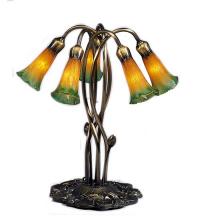 Meyda Yellow 14893 - 17" High Amber/Green Pond Lily 5 LT Accent Lamp