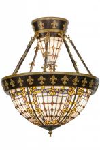 Meyda Yellow 150922 - 19"W Fleur-de-lis Semi-Flushmount