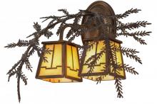 Meyda Yellow 159315 - 17"W Pine Branch Valley View 2 LT Wall Sconce