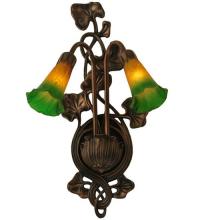 Meyda Yellow 16573 - 11"W Amber/Green Pond Lily 2 LT Wall Sconce