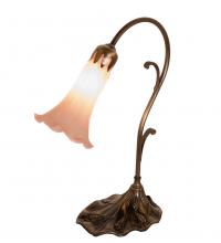 Meyda Yellow 17022 - 15" High Pink Tiffany Pond Lily Accent Lamp