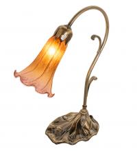 Meyda Yellow 17106 - 15" High Amber/Purple Tiffany Pond Lily Accent Lamp