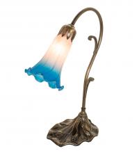 Meyda Yellow 17124 - 15" High Pink/Blue Tiffany Pond Lily Accent Lamp