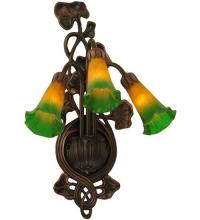 Meyda Yellow 17158 - 10.5"W Amber/Green Pond Lily 3 LT Wall Sconce