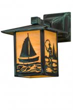 Meyda Yellow 171652 - 7"W Seneca Sailboat & Fly Fisherman Solid Mount Wall Sconce