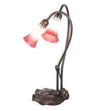 Meyda Yellow 173759 - 16" High Pink/White Pond Lily 2 Light Accent Lamp