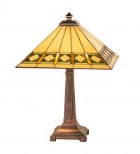 Meyda Yellow 17382 - 24" High Diamond Band Mission Table Lamp