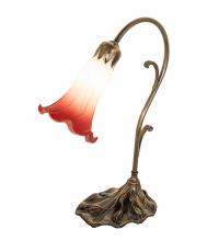 Meyda Yellow 182113 - 15" High Pink/White Tiffany Pond Lily Accent Lamp