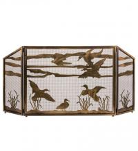 Meyda Yellow 187785 - 66" Wide X 32" High Ducks in Flight Fireplace Screen