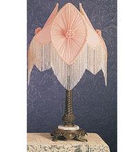 Meyda Yellow 19226 - 15"H Fabric & Fringe Pink Pontiff Accent Lamp